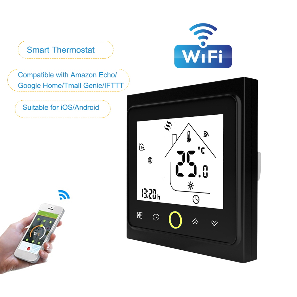 BHT-002GBLW Home WiFi Digital Temperature Controller Thermostat for Gas Boiler Home Control Thermoregulator for Warm Room