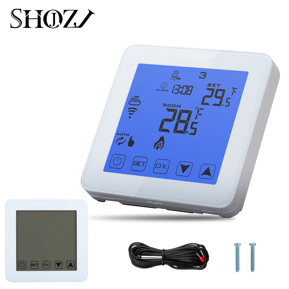 Alexa Google Home Voice WiFi Programmable Thermostat, Thermostat for Floor Heating, Water, Electric Heating Tuya App Smart Home