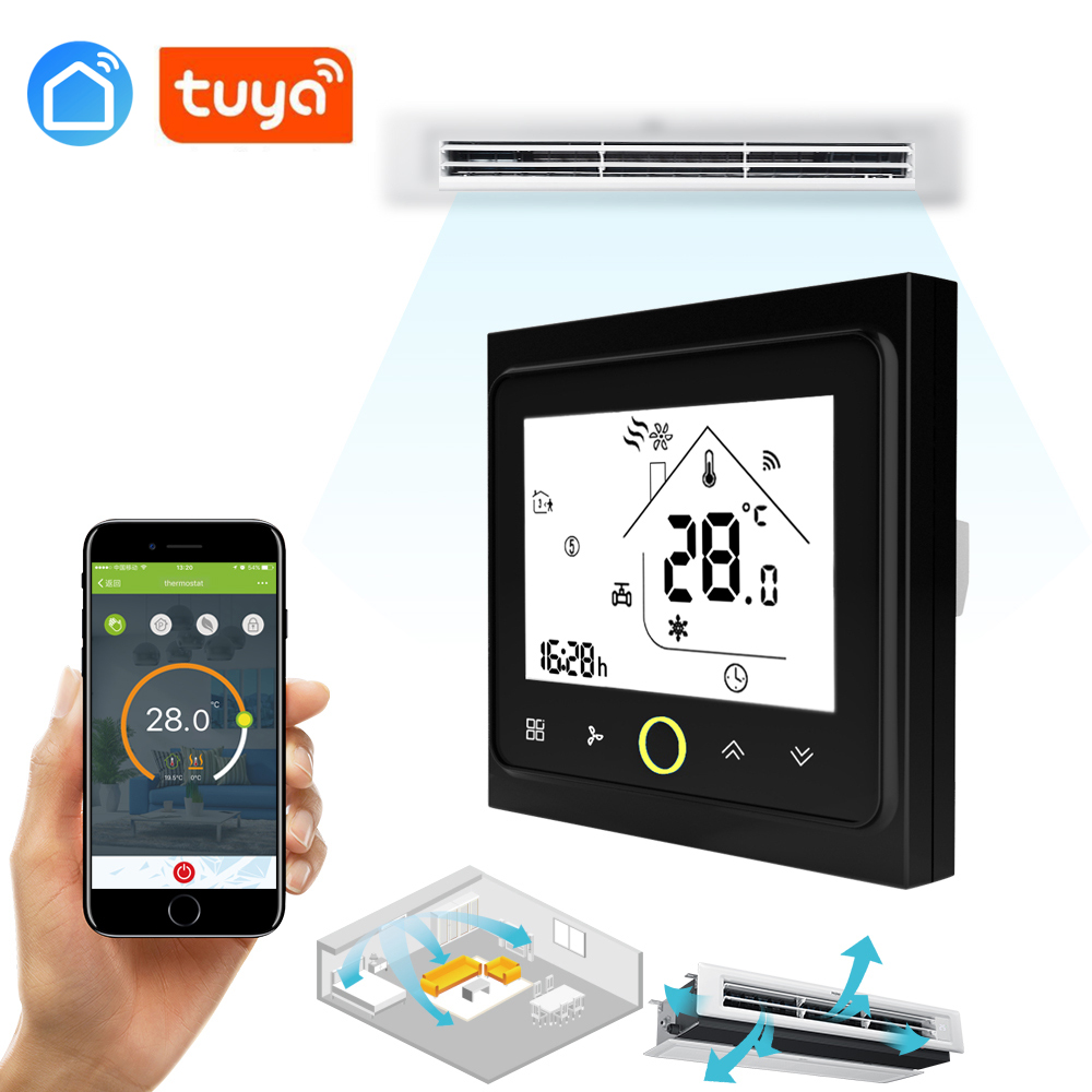 Heating Temperature Controller Fan Coil Units & Room Thermostat for Central Air Conditioner Cooling Work with Alexa Google Home