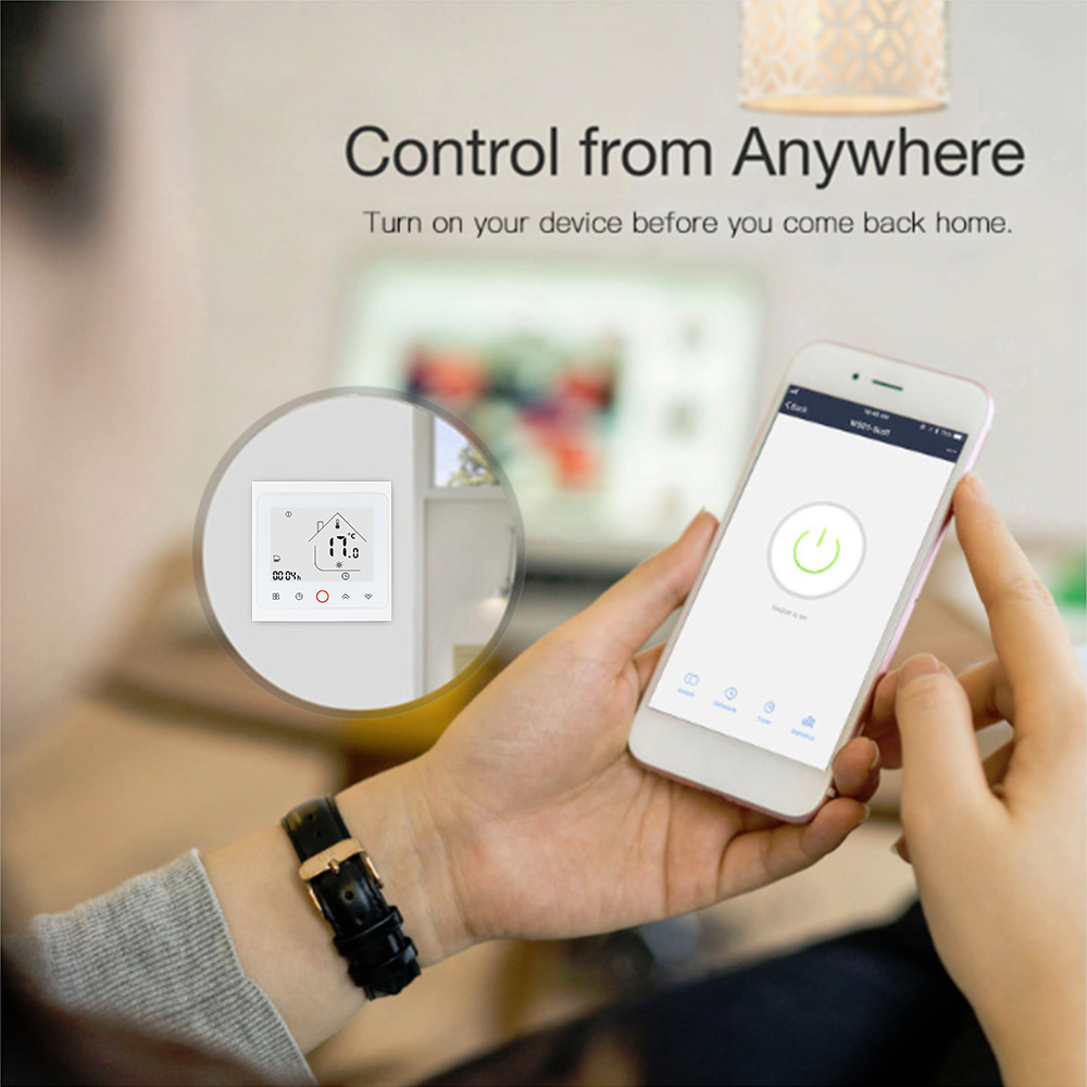 WiFi Thermostat Water/Electric Floor Heating Thermostat Water/Gas Boiler Temperature Controller Works with Alexa Google Home