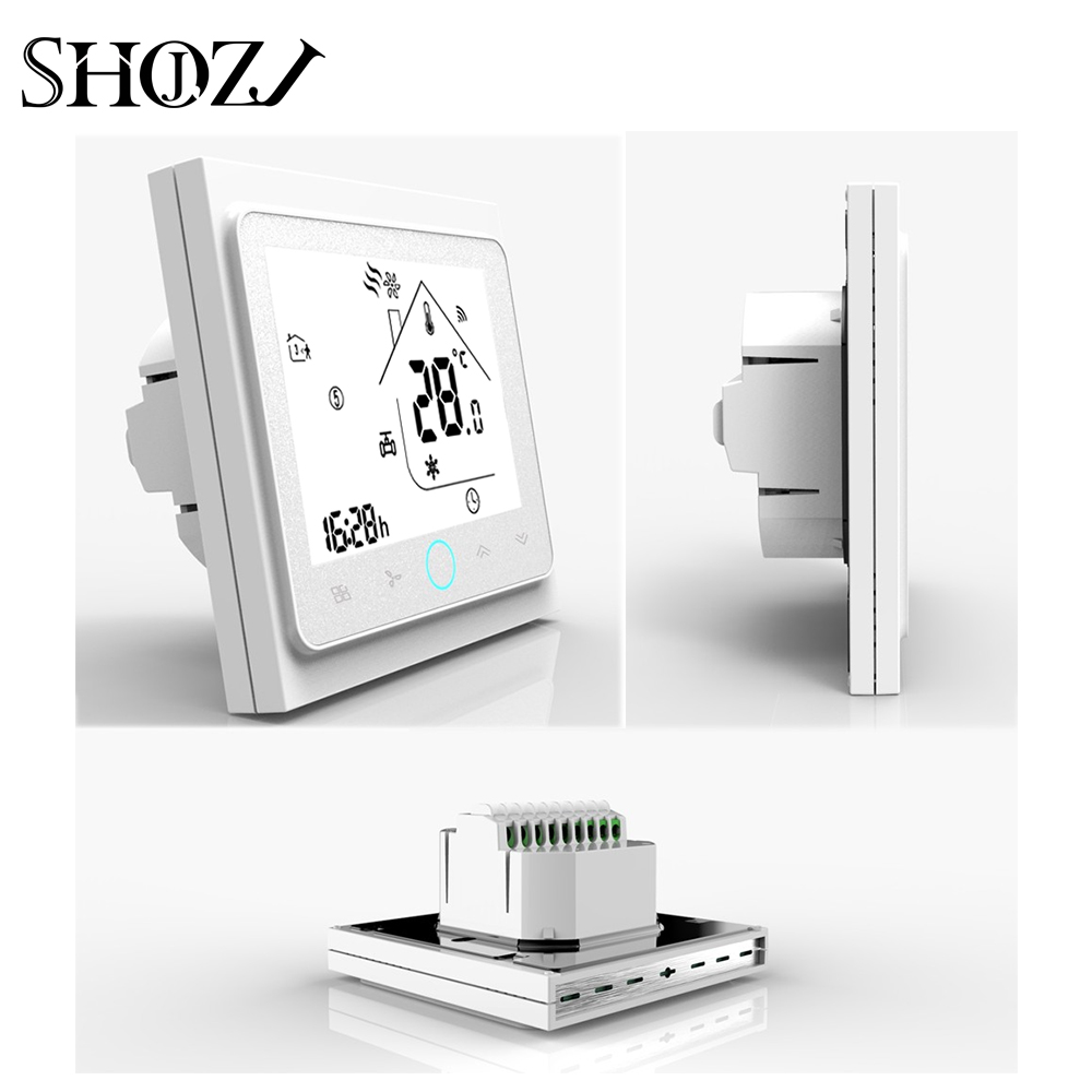 Tuya Room Temperature Control for Central Air Conditioning 2p 4p Cooling/Heating Digital Wireless WiFi Thermostat