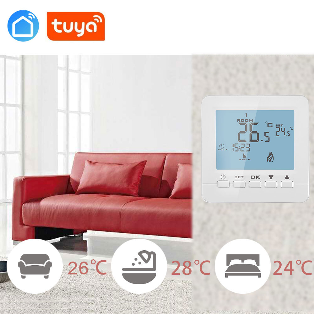 Programmable Thermostat Water Heating Thermostat with Button Temperature Controller Room Temperature Controller 3A
