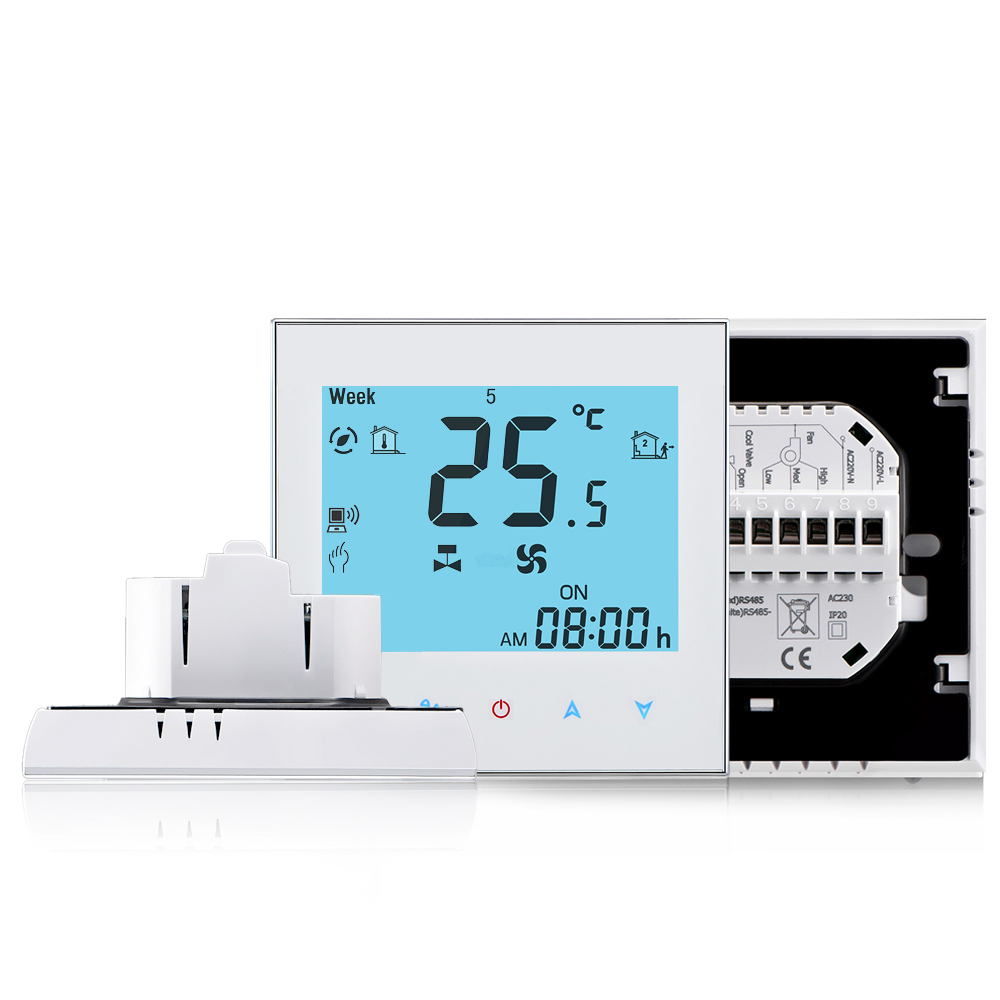 AC220V Smart Thermostat Central Air Conditioning Thermostat Water  Temperature Control Threespeed Switch Thermostat Indoor