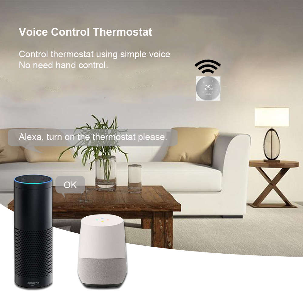 WiFi Smart Thermostat for Water/Gas Boiler/Electric Floor Heating Temperature Controller with Power off Memory Function 16A/3A
