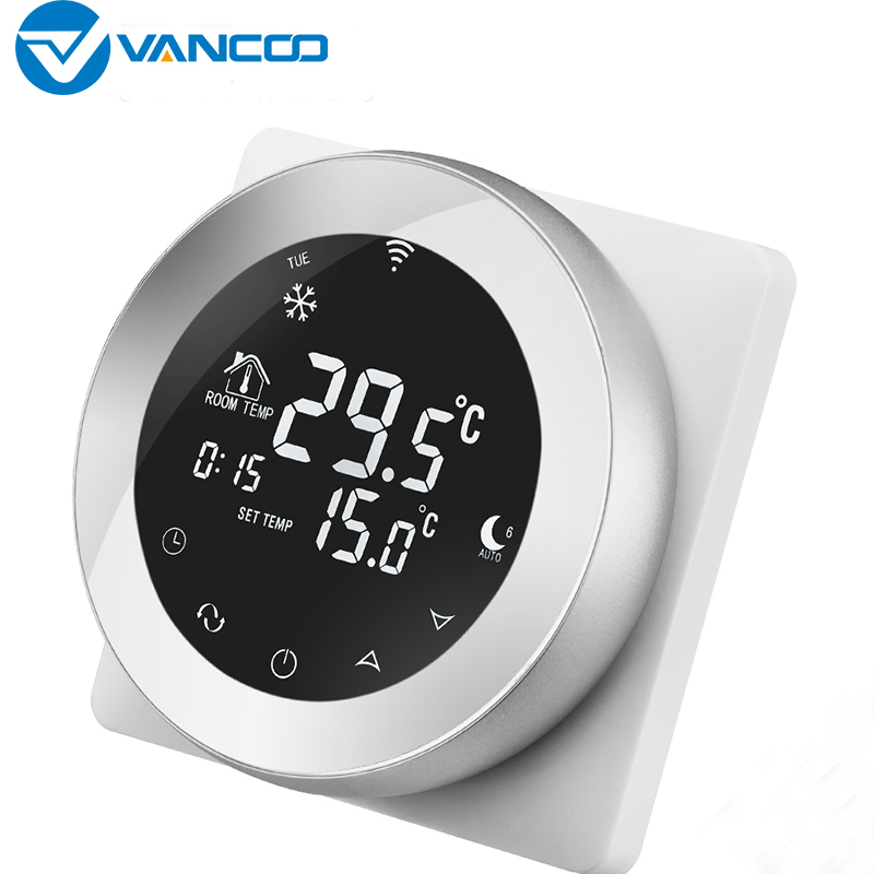LCD Touch Screen Electric Underfloor Heating Thermostat Backlight WiFi Temperature Controller 16A Works with Alexa Google Home