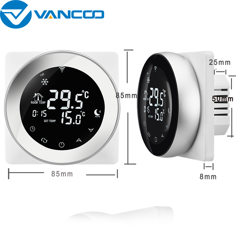 LCD Touch Screen Electric Underfloor Heating Thermostat Backlight WiFi Temperature Controller 16A Works with Alexa Google Home