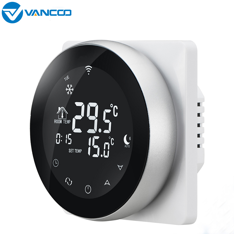 LCD Touch Screen Electric Underfloor Heating Thermostat Backlight WiFi Temperature Controller 16A Works with Alexa Google Home