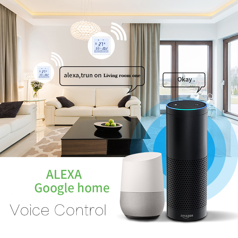 Beok 4 Pcs/Pack 220V Thermostat WiFi Underfloor Heating Temperature Controller 16A Works with Google Home Alexa