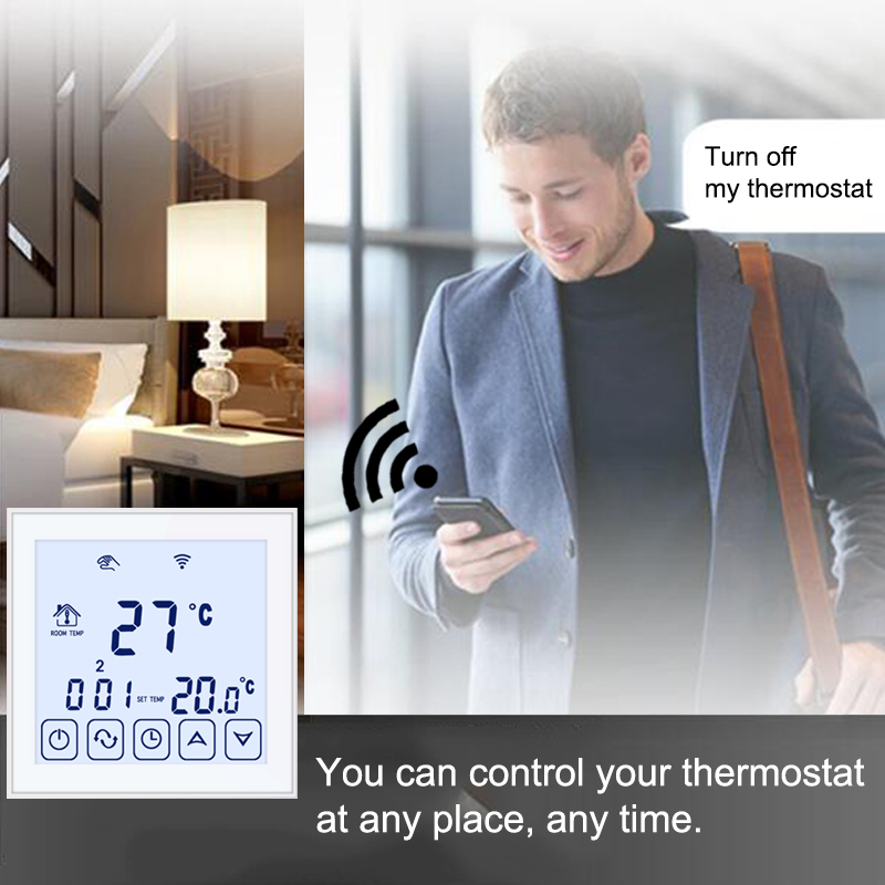 Beok 4 Pcs/Pack 220V Thermostat WiFi Underfloor Heating Temperature Controller 16A Works with Google Home Alexa