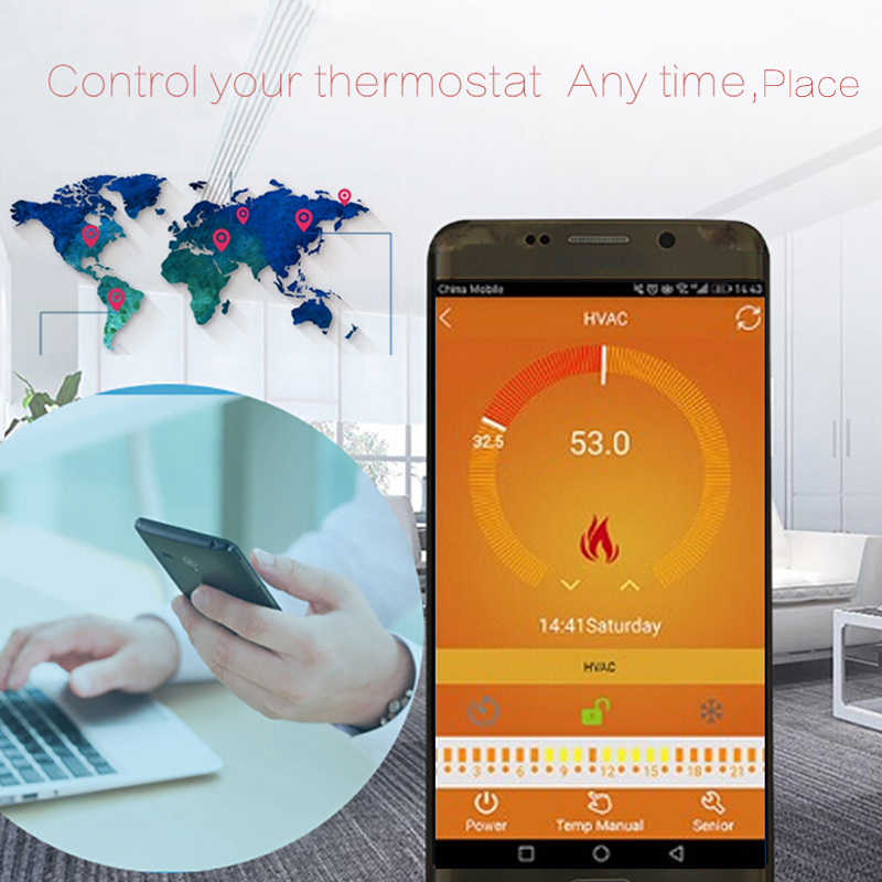 BEOK WiFi Thermostat App Control Programmable Floor Heating Temperature Controller for Smart Home Google Home & Alexa