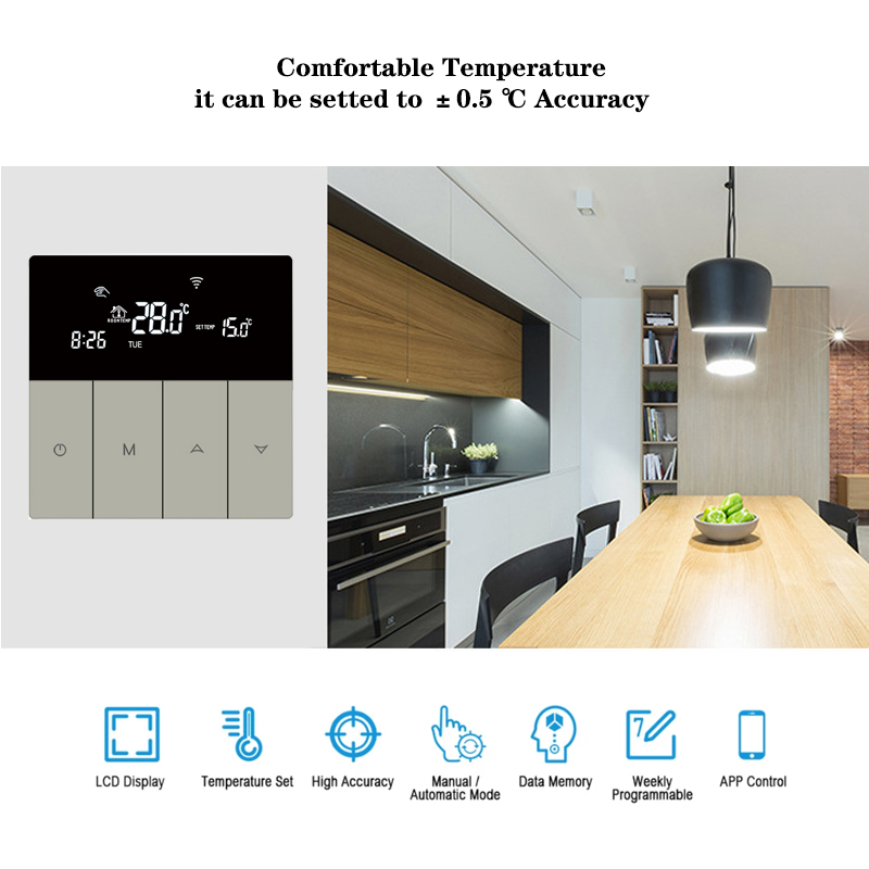 BEOK WiFi Thermostat App Control Programmable Floor Heating Temperature Controller for Smart Home Google Home & Alexa