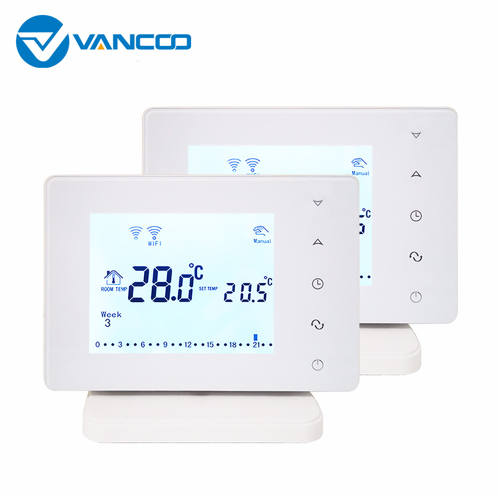 2 Pcs RF Wireless WiFi Thermostat Programmable Temperature Regulator Gas Boiler Heating Remote Control Temperature Controller