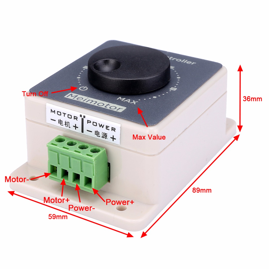 Adjustable DC Motor 12V 24V 48V 20A Motor Speed Controller Regulator Switch PWM Electrical Motor Speed Controller