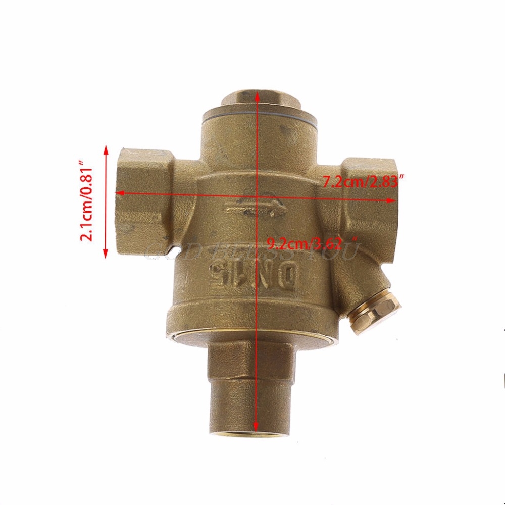 DN25 1" Adjustable Brass Water Pressure Reducing Regulator Valve PN 1.6 
