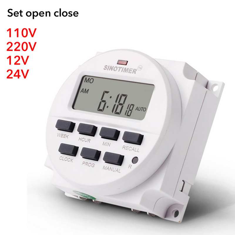 Urijk CN101A 12V 24V 110V 240V Digital LCD Power Timer Programmable Time Switch Alarm Clock Light Timer Switch