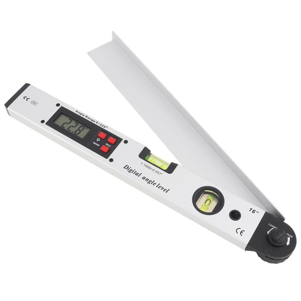 400MM 16 Inch Precision Magnetic Aluminum Alloy Digital Angle Finder Level Ruler with LCD Screen for Building Measurement Tools