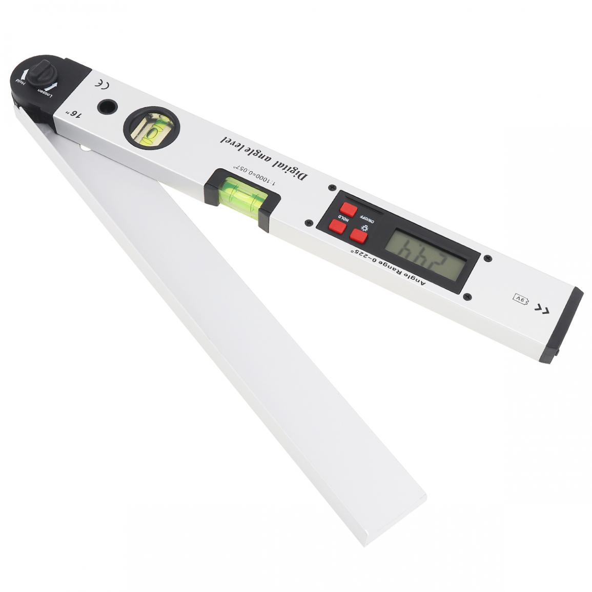 400MM 16 Inch Precision Magnetic Aluminum Alloy Digital Angle Finder Level Ruler with LCD Screen for Building Measurement Tools