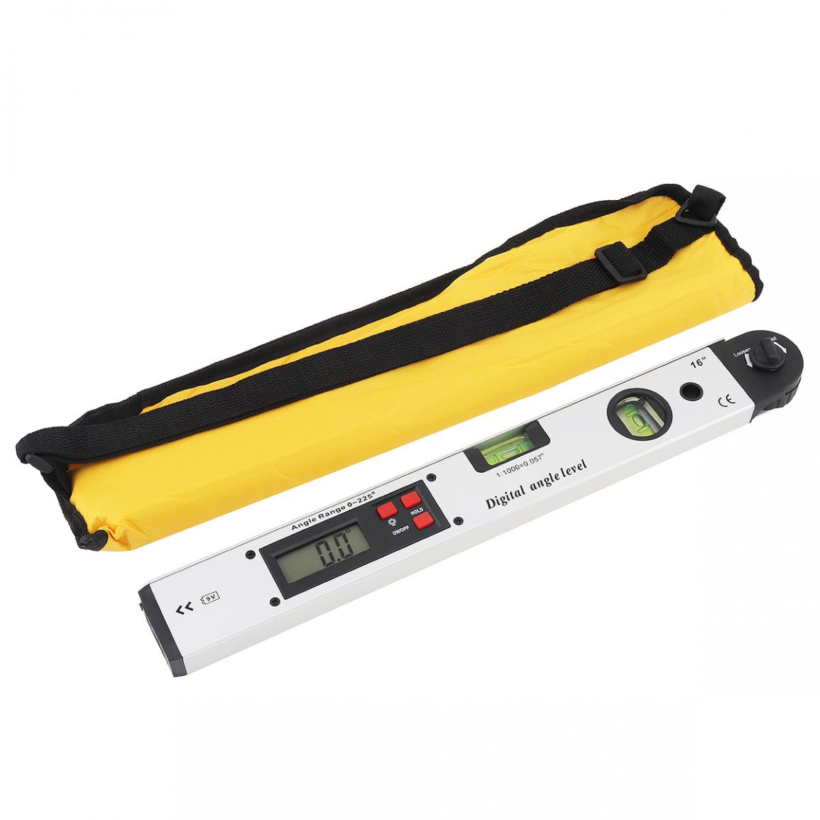 400MM 16 Inch Precision Magnetic Aluminum Alloy Digital Angle Finder Level Ruler with LCD Screen for Building Measurement Tools