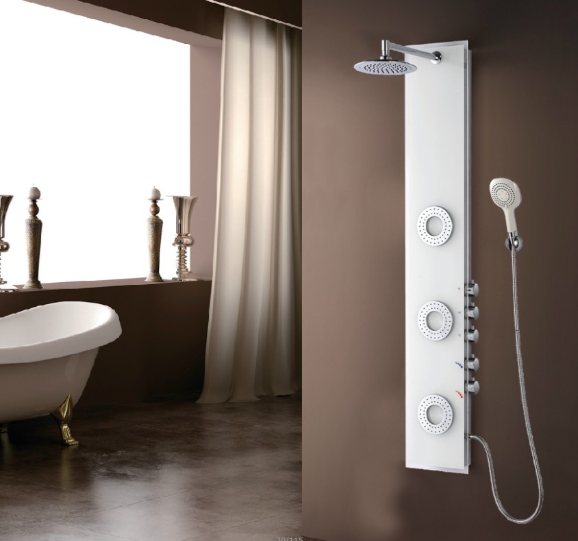 Rains Massage Hydrotherapy Safety Tempered Glass shower panel