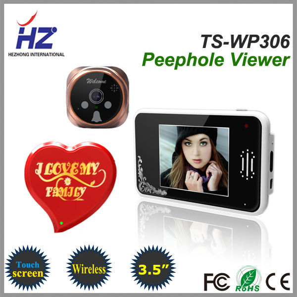 2.4GHz digital 3.5 inch TFT color Clear night vision door peephole viewer
