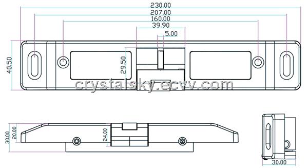 Electric Strike for Push Bar for Supporting Rod Lock Fire Exit Door