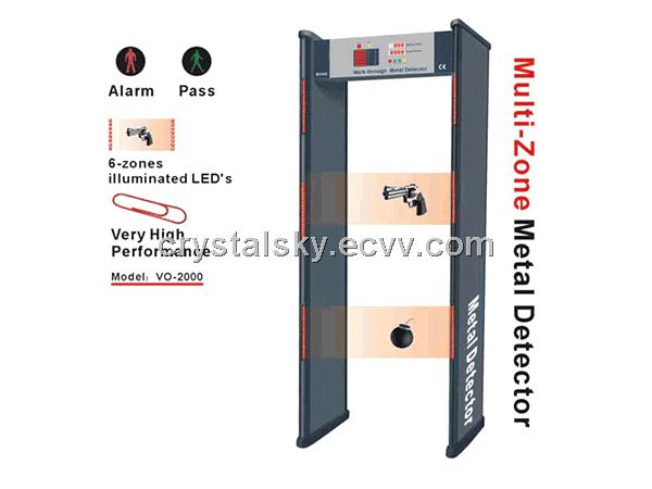 High Sensitivity Multi-zones Door Frame Metal Detector Walk Through Metal Detector (6 zones)
