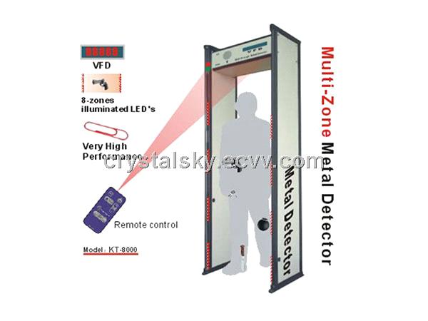 High Sensitivity Digital Walk Through Metal Detector (8 zones) Security Metal Detector Door