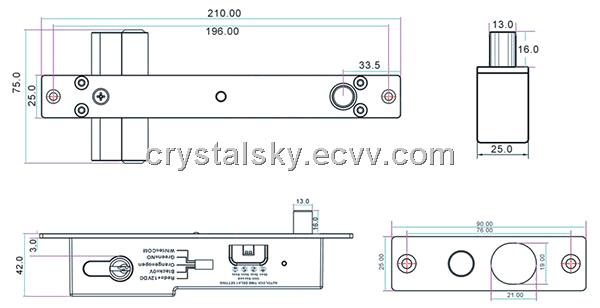 Fail Secure Sturdiness Electric Bolt with Cylinder Electric Bolt Lock