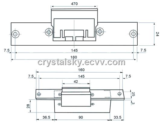 Fail Safe Electric Strike for Frameless Glass Door with Signal Output Electric Strike Lock