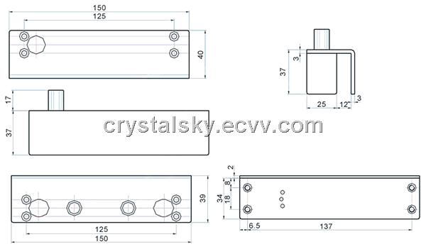 Fail Safe Electric Bolt for Fully Frameless Glass Door Electric Bolt Lock