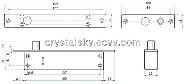 Fail Secure Narrow Door Electric Bolt with Singal, Time Delay & Open Wire, Electric Door Bolt Lock