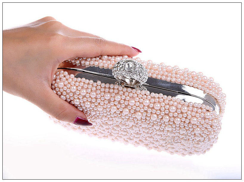 Top quality pearl beaded evening bag. elegant ladies diamond evening bag