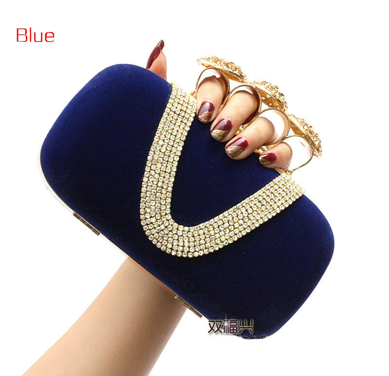 u shaped ring pattern women's diamond evening bag.great tready nice bridal clutch bag