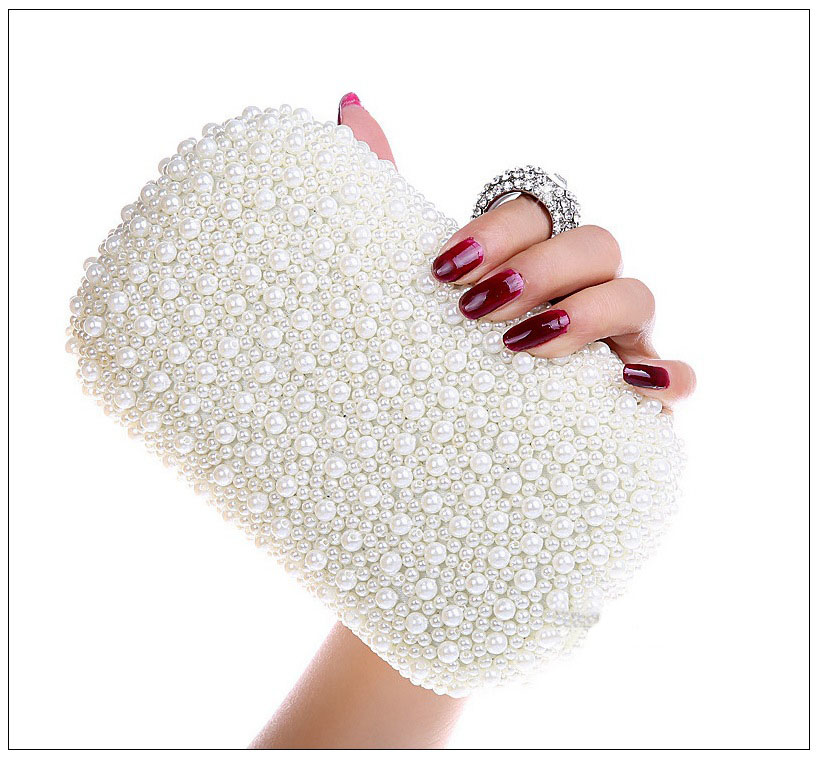 Top quality pearl beaded evening bag. elegant ladies diamond evening bag