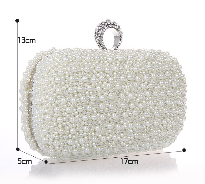Top quality pearl beaded evening bag. elegant ladies diamond evening bag