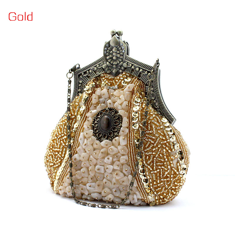 Wonderful gold color women's hand bag.fashion small clutch purse bag