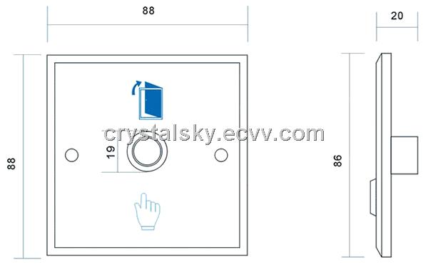 Stainless Steel Access Control Door Release Button Exit Push Button