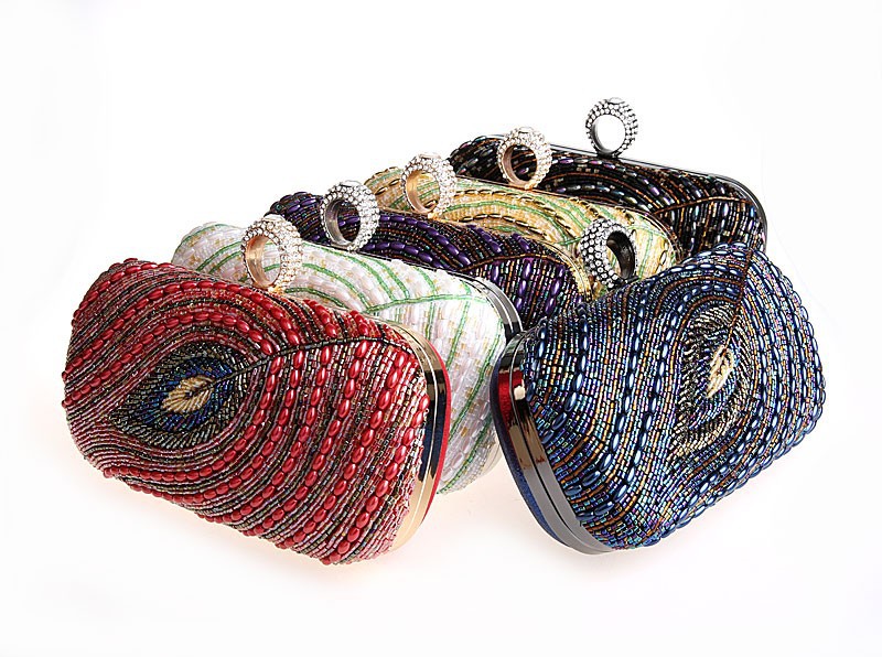 amazing women clutch bag.beaded peacock pattern wallet bag.great clutch purse and bridal evening bag