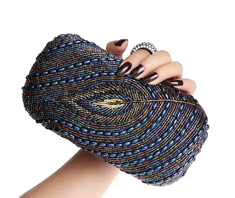 amazing women clutch bag.beaded peacock pattern wallet bag.great clutch purse and bridal evening bag