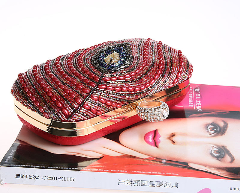 amazing women clutch bag.beaded peacock pattern wallet bag.great clutch purse and bridal evening bag