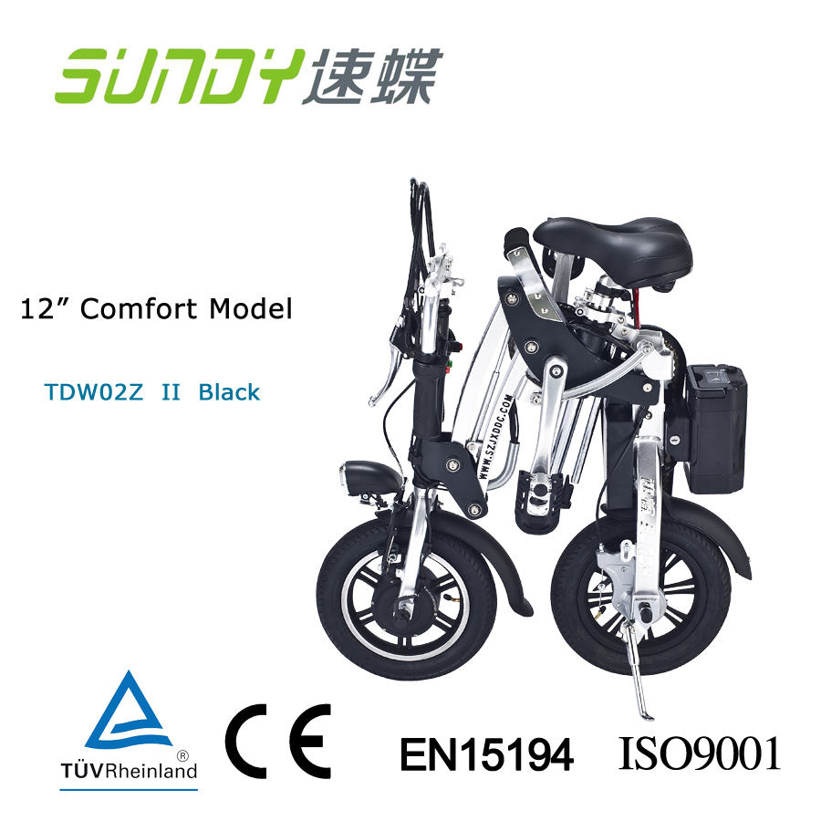12-Inch brushless motor Mini Folding Electric Bicycle-black