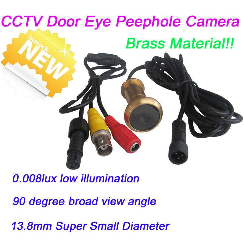 Mini 13.8mm Diameter Door Viewer Camera, Color Camera, 90deg Wide Angle 0.008lux
