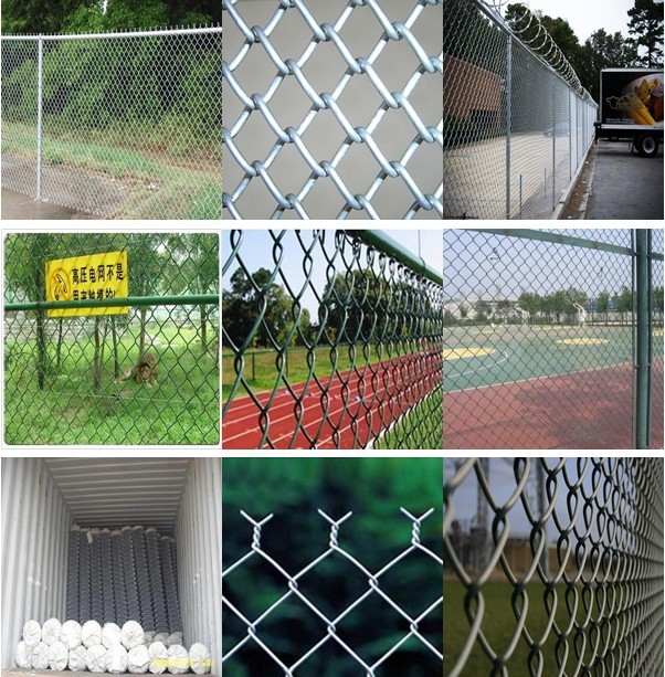 factory supply galvanized and PVC coated golf boundary chain link fence cyclone fence
