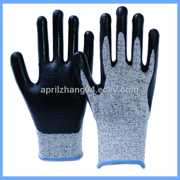 HPPE Nitrile Palm Coated Level 5 Cut Resistant Glove