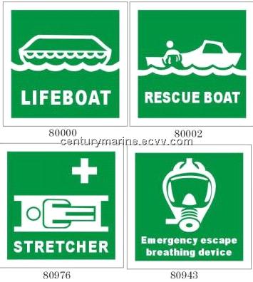 photoluminescent marine safety signs