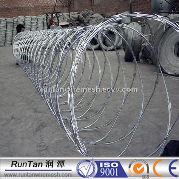 electric galvanized razor barbed wire for fencing of residences
