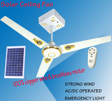 Solar Rechargeable Ceiling Fan With Led Light From China