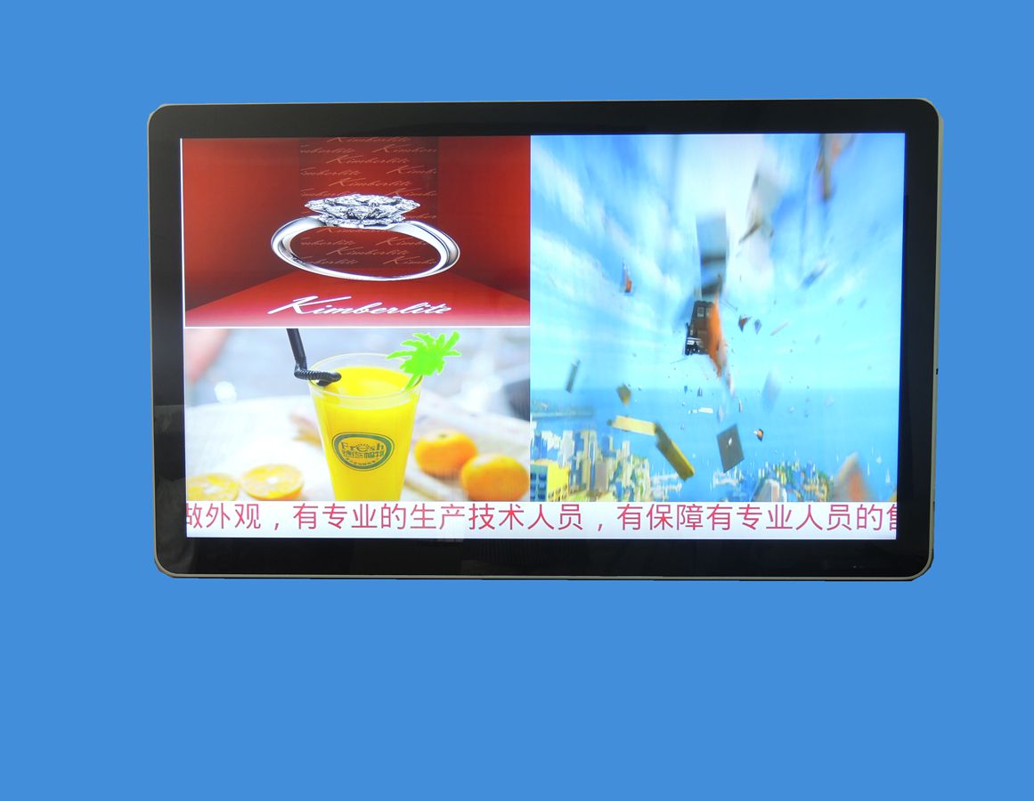 65 inch wall mounted ad player android motion sensor network wifi advertising video player