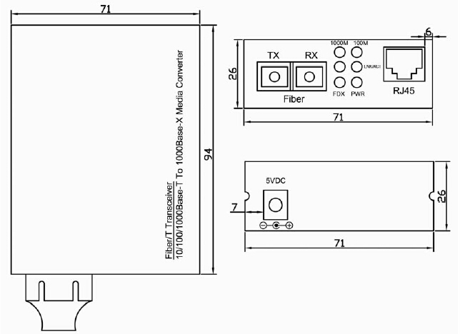 Media converter 101001000 SC Duplex SM