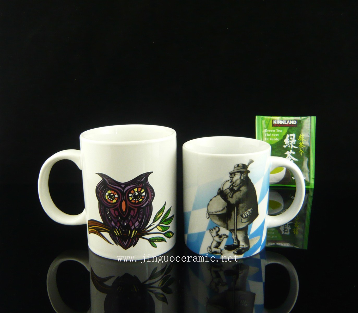 Ceramic porcelain coffee mug with decal